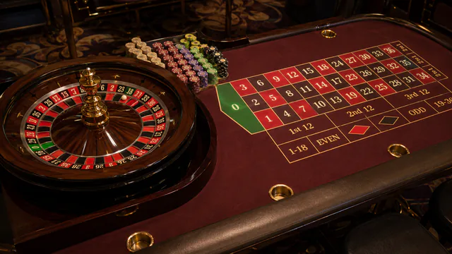 Professional roulette wheel and betting table