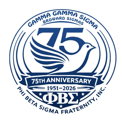 Gamma Gamma Sigma Broward Sigmas 75th anniversary emblem